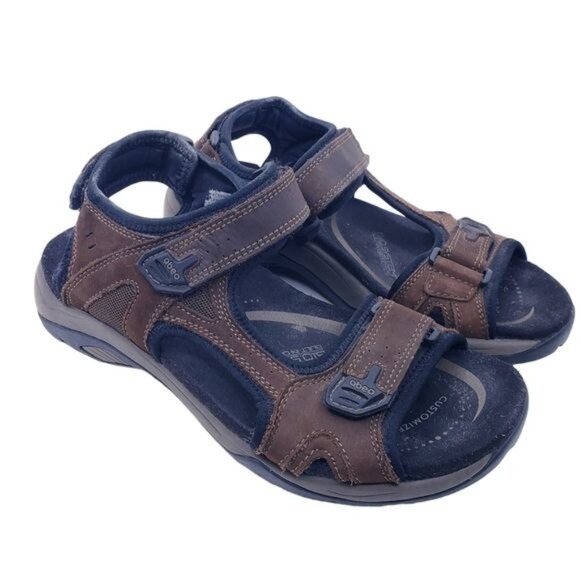 Abeo Davenport Biosystem Brown Trail Hiking Comfort Sandals Men's Size 9 - Picture 1 of 12